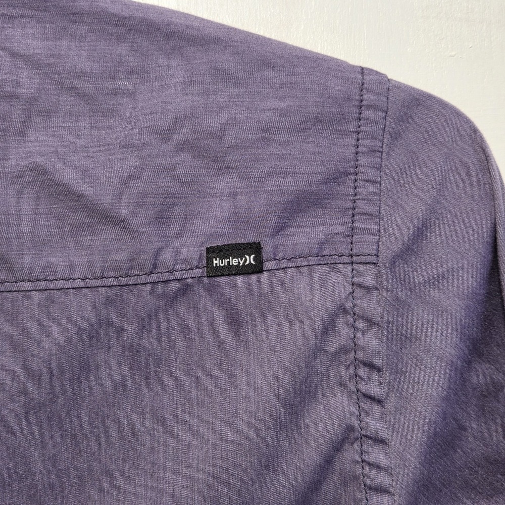 Hurley Shirt Mens Gray Solid Casual Button Down Long Sleeve Collared Size 2XL - Picture 6 of 10